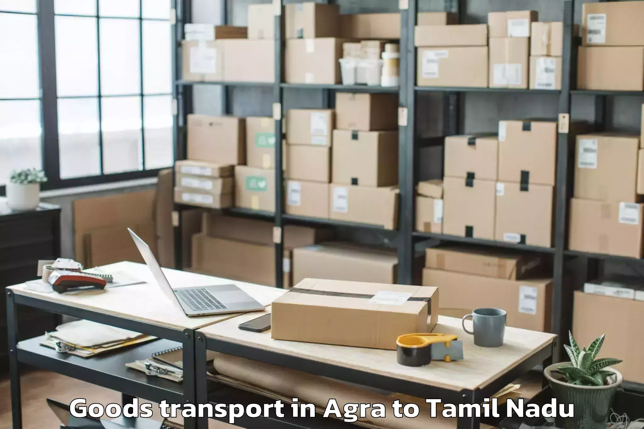 Professional Agra to Chennai Marina Mall Goods Transport